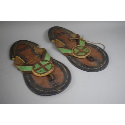 273 - A Pair of Hand Made Sandals and a Beadwork Belt, Possibly South American