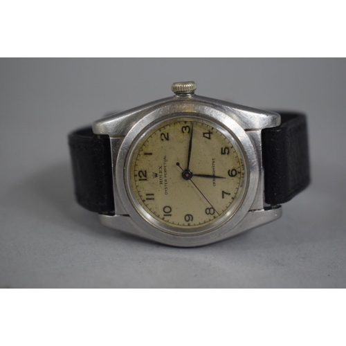 300 - A 1940s Rolex Oyster Perpetual Chronometer Wristwatch. Circa 1940. Stainless Steel, Arabic Numeral D... 