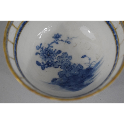 374 - A Set of Three Chinese Blue and White Tea Bowls and Saucers with Double Quail Pattern (One Bowl havi... 