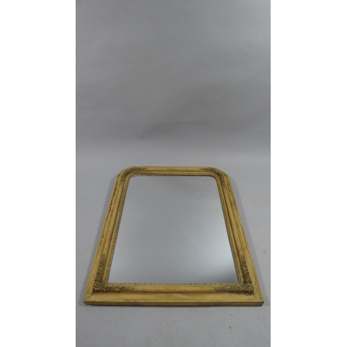 393 - A Late 19th Century French Wall Mirror with Moulded Plaster Painted Frame. 88x68cms