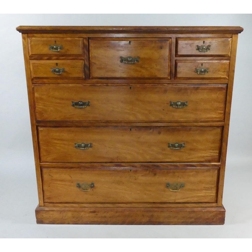 444 - A Victorian Walnut Chest by Maple and Co having Two Small Drawers Flanking Deep Top Drawer and Three... 