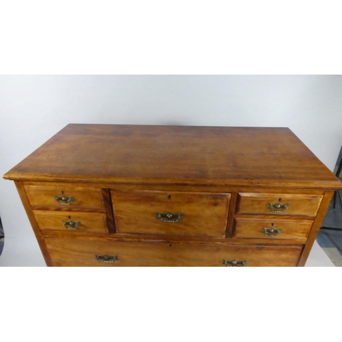 444 - A Victorian Walnut Chest by Maple and Co having Two Small Drawers Flanking Deep Top Drawer and Three... 