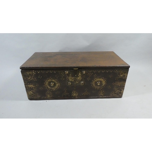 67 - A 19th Century Zanzibar Chest with Typical Brass Studded Decoration. 81x39x31cms