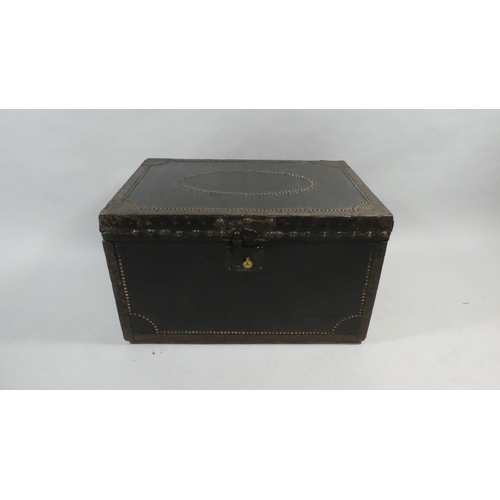 69 - A 19th Century Leather Covered Carriage Trunk. The Interior Bears the Paper Label for 'J. Lovell's T... 