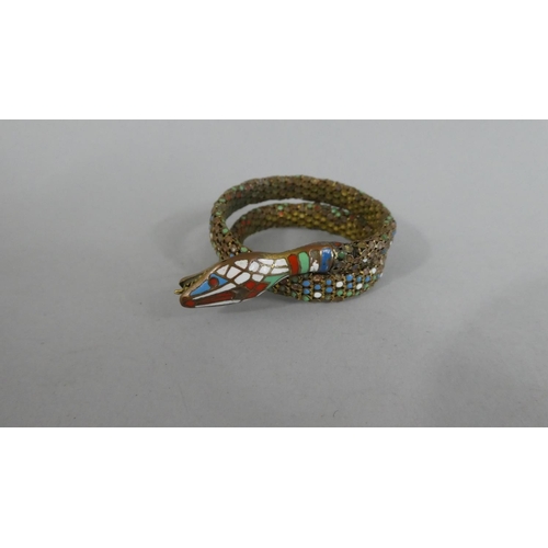 288 - An Enamelled Bracelet in the Form of a Coiled Snake