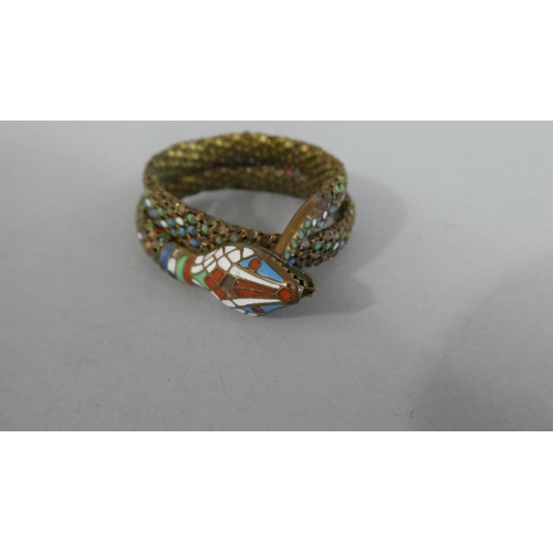 288 - An Enamelled Bracelet in the Form of a Coiled Snake