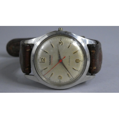 303 - A 1950s Swiss Richard Automatic 17 Jewels Wrist Watch. 115484 on Leather Strap. The Dial with Baton ... 