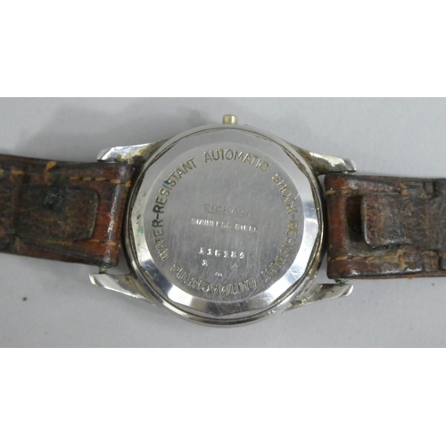 303 - A 1950s Swiss Richard Automatic 17 Jewels Wrist Watch. 115484 on Leather Strap. The Dial with Baton ... 