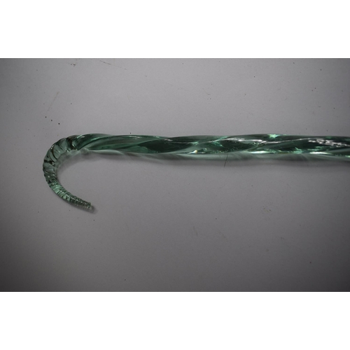 317 - A 19th Century Ornamental Twisted Glass Walking Stick.