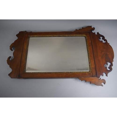 389 - A 19th Century Mahogany Georgian Style Mirror with Bevelled Glass. Some Losses to Fretwork. 78cms Hi... 