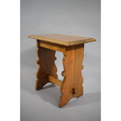 81 - An Edwardian Oak Stool, 45cms Wide