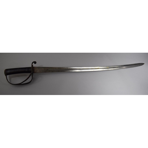 83 - A 19th Century Sword and Metal Scabbard. The Blade Engraved Enfield E6 with Crown.