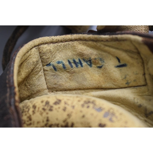 85 - Two WWII Leather Flying Helmets, Type 10A/13466 (Named for T Cahill) and 10A/12401 Complete with one... 