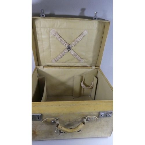 124 - A Velum Fitted Travel Case with Retailers Label for JE Beale, Bournmouth. Having Cunard White Star a... 