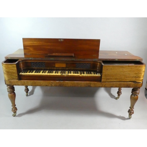 388 - A 19th Century Mahogany Square Piano by Mortimer and Company, Edinburgh. In Need of Attention. Four ... 