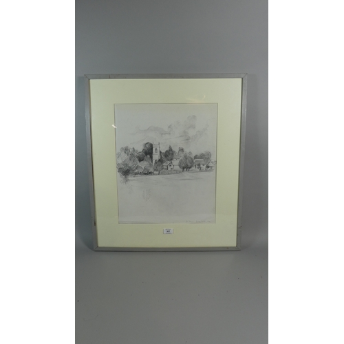 307 - A Framed Pencil Drawing of St Johns, Pitney and Lortie By Sara John