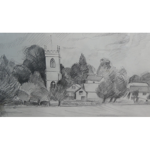 307 - A Framed Pencil Drawing of St Johns, Pitney and Lortie By Sara John