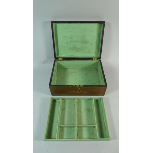 2 - An Edwardian Inlaid Workbox with Removable Tray, 29.5cms Wide