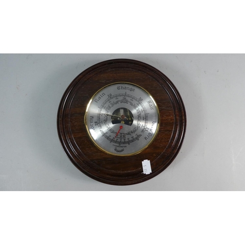 40 - A Late 20th Century Circular Aneroid Wall Barometer by Daymaster, 25cms Diameter