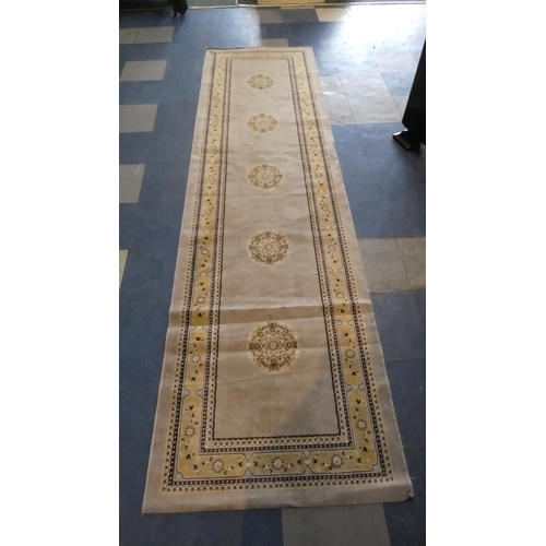 407 - A Patterned Belgian Runner, 300x80cms