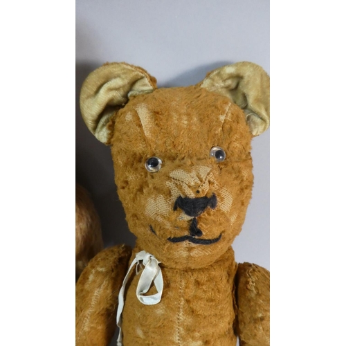 38 - Two Vintage Teddy Bears. The Larger Mohair with Button Eyes, 54cms High and a Smaller Example with G... 