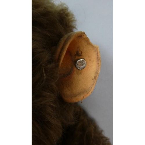 41 - A Steiff 'Jocko' Monkey Soft Toy (33cms High) with Button, Together with a Mohair Example with Leath... 