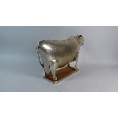 31 - A Continental Butchers Shop Window Display, Metal Cow. 49cms Wide