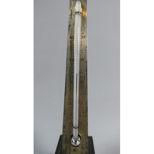 7 - A 19th Century Continental Grand Tour Bronze Obelisk Desk Thermometer Marked A Meissner Berlin, Moun... 