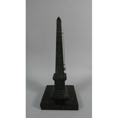 7 - A 19th Century Continental Grand Tour Bronze Obelisk Desk Thermometer Marked A Meissner Berlin, Moun... 