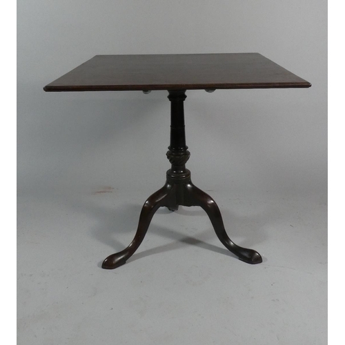 49 - A Georgian Mahogany Snap Square Top Tripod Table, 77cms Square