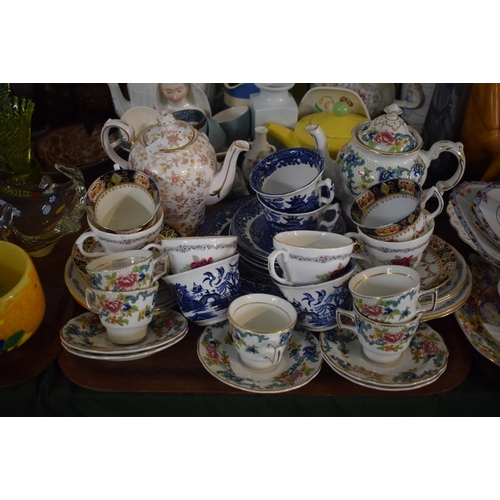 412 - A Tray of Tea and Coffee Wares to Include Booths Floradora Coffee Cans, Saucers and Coffee Pot, Tusc... 