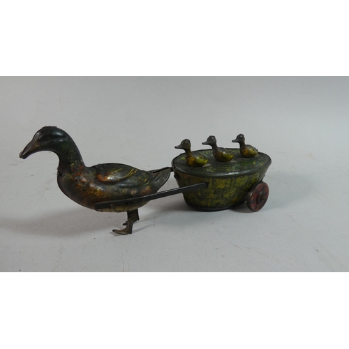 3 - An Early 20th Century Lehmann Quack-Quack Paak-Paak Tinplate Clockwork Toy in the Form of Duck Pulli... 