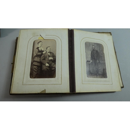 37 - Two Victorian Photograph Albums Containing Various Victorian Family Photographs, In Need of Some Att... 