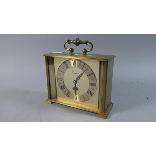 39 - A Brass Cased Timemaster Carriage Clock with Quartz Movement, 16.5cm Wide