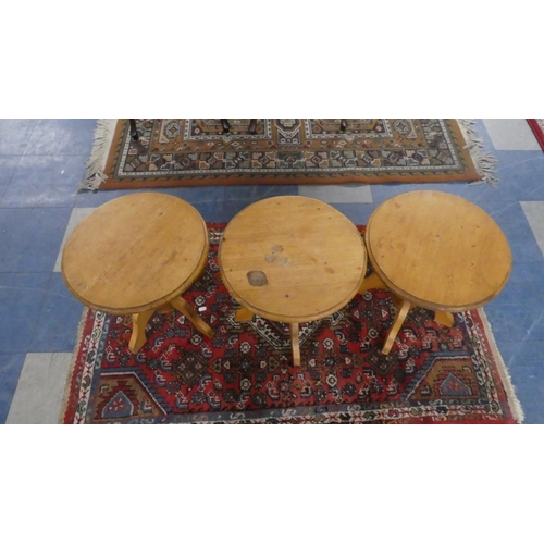 458 - Three Small Circular Pine Occasional Tables, 37.5cm Diameter