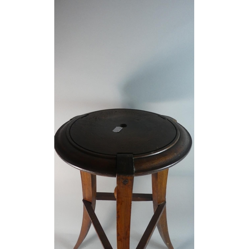 460 - An Edwardian Torchere Stand with Splayed Legs and Circular Top