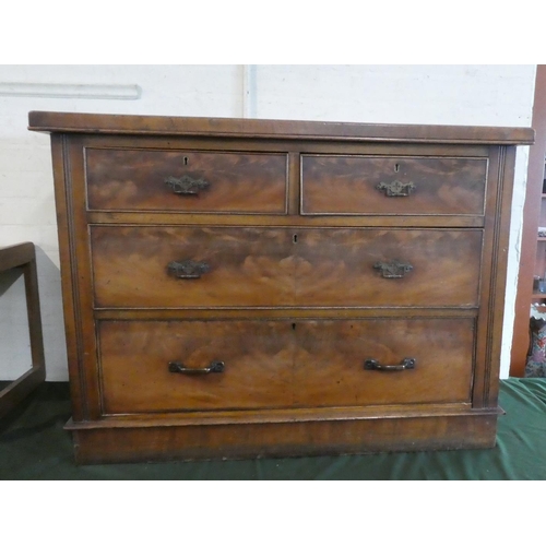 63 - A Late 19th Century Walnut Chest of Two Short and Two Long Drawers, 102cm Wide