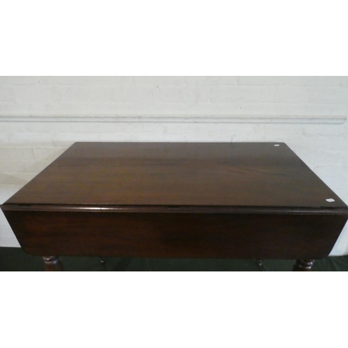 75 - A Late Victorian Mahogany Drop Leaf Pembroke Table with Tuned Supports Culminating in Casters, 107cm... 