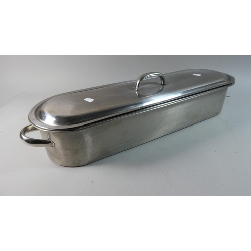 76 - A Modern Stainless Steel Fish Kettle with Inner Lift Out Tray, 68cm Long