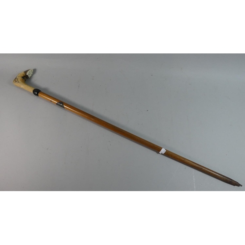 93 - A Vintage Shooting Stick, Litter Picking Walking Stick and Gstaad Black Forest Ice Stick with Deer H... 