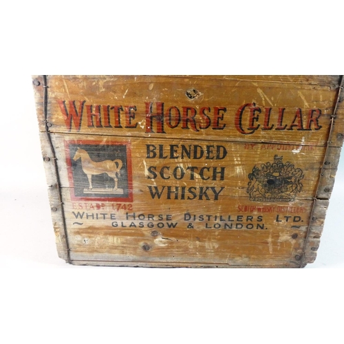 103 - A Vintage Twelve Bottle Case for White Horse Cellar Blended Scotch Whisky, 44cm Wide