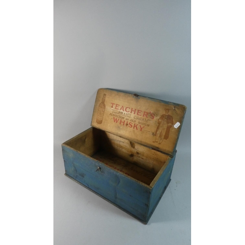 104 - A Blue Painted Teachers Highland Cream Whisky Box, 42cm Wide