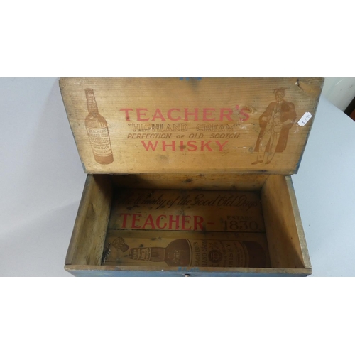 104 - A Blue Painted Teachers Highland Cream Whisky Box, 42cm Wide