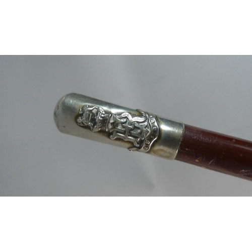 12 - A Royal Engineers Officers Swagger Stick Monogrammed RE