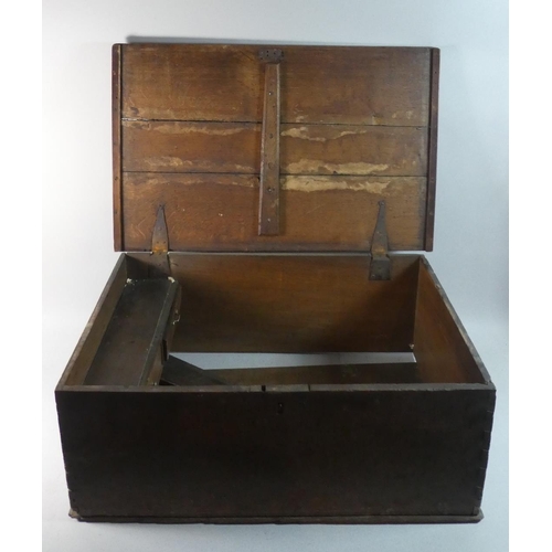 62 - A 19th Century Oak Box with Hinged Lid to Interior with Two Drawers, 71.5cm Wide