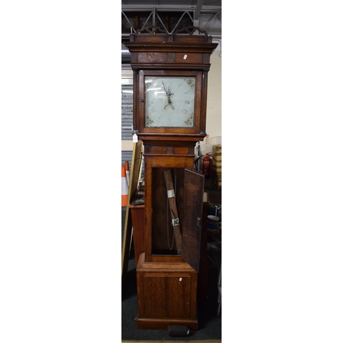 1 - A 19th Century Oak Long Cased Clock with 11