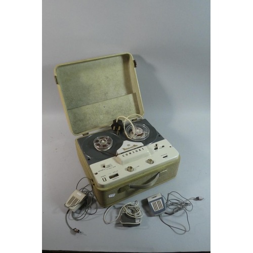 A Vintage Dansette Consort Reel-to-reel Tape Recorder Together with a Box  of Pre Recorded Tapes