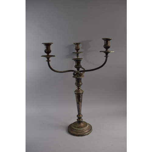 133 - A Large Silver Plated Candelabra, 59cm High