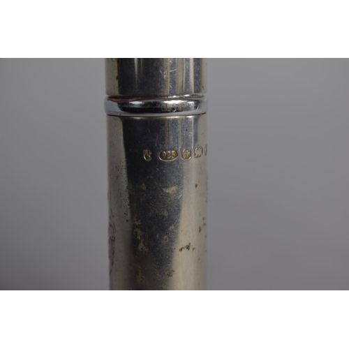 161 - A Silver Perfume Atomiser of Cylindrical Form and Stamped for P&O Cruises, Birmingham Hallmark, 10cm... 