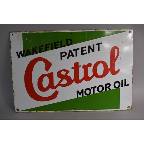 45 - A Good Single Sided Enamel Sign for Wakefield Patent Castrol Motor Oil by Burton of Palmers Green. 5... 